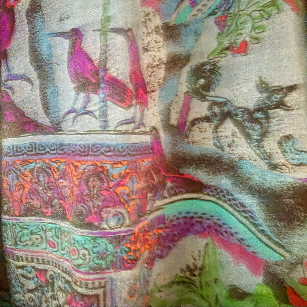 Vintage Geiger Skirt, Ornate Landscape Animal Print, 100% Pure Wool, Tyrolean - Picture 4 of 8